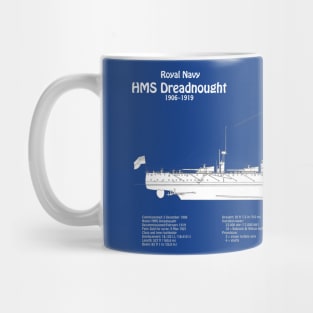 HMS Dreadnought ship plans -ABD Mug